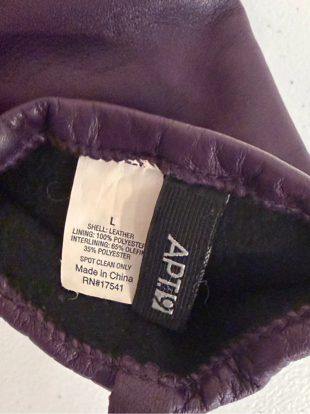 Apt. 9 Women's Purple Leather Thinsulated Gloves - Large